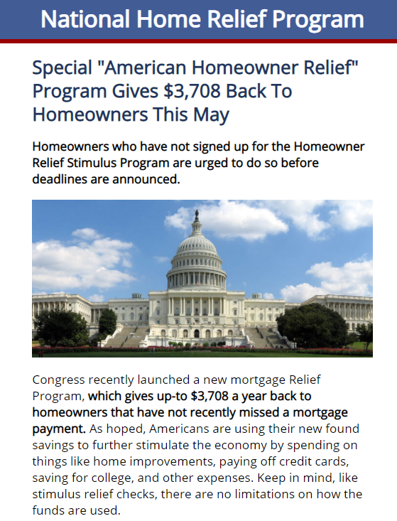 Fact Check Special 'American Homeowner Relief' Program Does NOT Give
